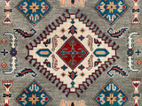 25321-Kazak Hand-Knotted/Handmade Afghan Rug/Carpet Tribal/Nomadic Authentic/ Size: 7’11” x 5’7”