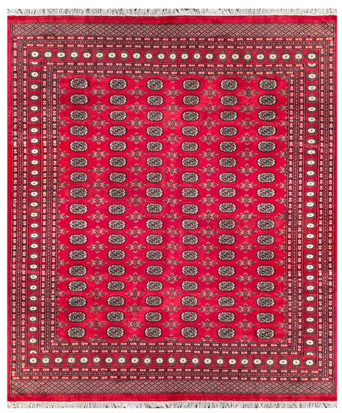 25291-Bokhara Hand-Knotted/Handmade Pakistani Rug/Carpet Tribal/Nomadic Authentic/ Size/: 9'11" x 8'1"/302cm x 246cm