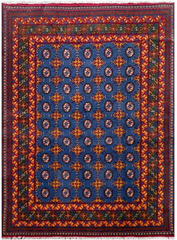 25329- Khal Mohammad Afghan Hand-Knotted Authentic/Traditional/Carpet/Rug/ Size: 6'7" x 4'9"