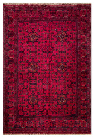 25304- Khal Mohammad Afghan Hand-Knotted Authentic/Traditional/Carpet/Rug/ Size: 6'6" x 4'4"