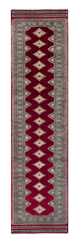 25190- Jaldar Hand-knotted/Handmade Pakistani Rug/Carpet Traditional Authentic/Size: 9'11" x 2'6"