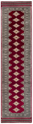 25190- Jaldar Hand-knotted/Handmade Pakistani Rug/Carpet Traditional Authentic/Size: 9'11" x 2'6"