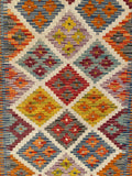 25108- Kelim Hand-Woven/Flat Weaved/Handmade Afghan Rug/Carpet Tribal/Nomadic Authentic/Size: 4'0" x 2'9"