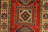 22818 - Kazak Afghan Hand-knotted Contemporary/Modern Nomadic/Tribal Carpet/Rug/Size: 2'11" x 2'0"