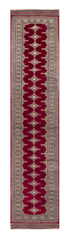 25198- Jaldar Hand-knotted/Handmade Pakistani Rug/Carpet Traditional Authentic/Size: 10'9" x 2'5"