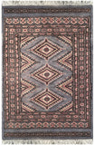 25084- Jaldar Hand-knotted/Handmade Pakistani Rug/Carpet Traditional Authentic/Size: 3'2" x 2'0"
