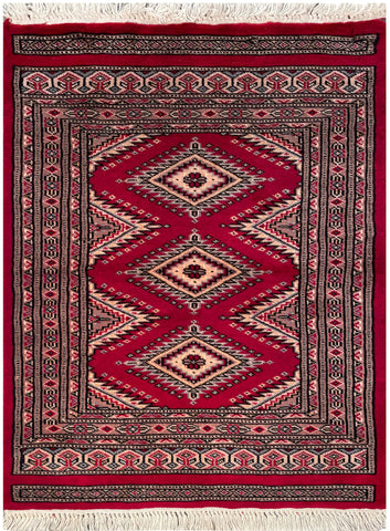 25091- Jaldar Hand-knotted/Handmade Pakistani Rug/Carpet Traditional Authentic/Size: 2'11" x 2'1"