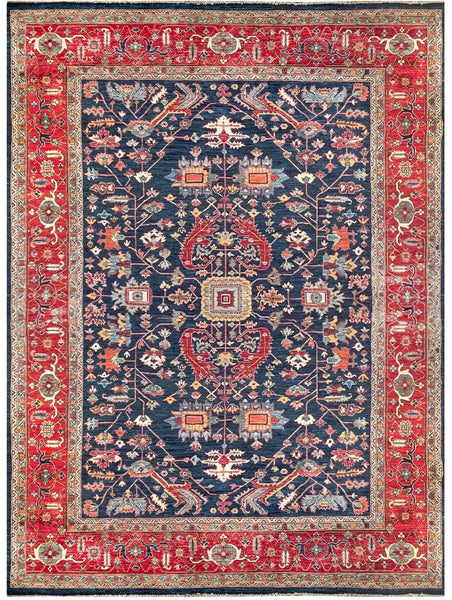 25007- Chobi Ziegler Afghan Hand-Knotted/Handmade/Contemporary/Traditional/Size: 11'9" x 8'11"/358cm x 272cm