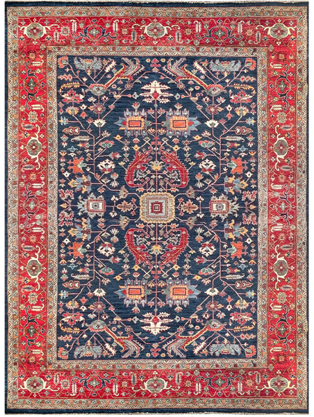 25007- Chobi Ziegler Afghan Hand-Knotted/Handmade/Contemporary/Traditional/Size: 11'9" x 8'11"