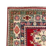 23777- Kazak Afghan Hand-knotted Contemporary/Nomadic/Tribal Carpet/Rug/ Size: 6'11" x 4'9"