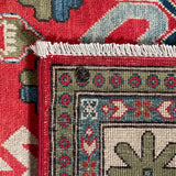 23180-Kazak Hand-Knotted/Handmade Afghan Rug/Carpet Tribal/Nomadic Authentic/Size: 6'8" x 4'9"
