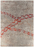 24852- Damask Hand-Knotted/Handmade Indian Rug/Carpet Modern Authentic / Size: 8'0" x 5'8"/244cm x 172cm