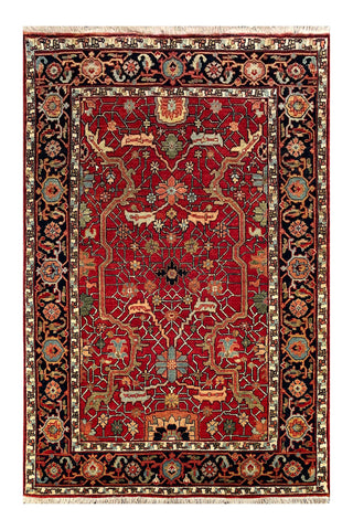 24782 - Royal Heriz Hand-Knotted/Handmade Indian Rug/Carpet Traditional/Authentic/Size: 6'2" x 4'0"