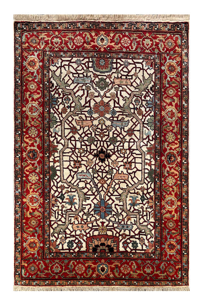 24768 - Royal Heriz Hand-Knotted/Handmade Indian Rug/Carpet Traditional/Authentic/Size: 6'2" x 4'1"