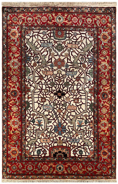 24769 - Royal Heriz Hand-Knotted/Handmade Indian Rug/Carpet Traditional/Authentic/Size: 6'1" x 4'0"