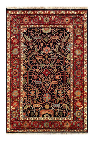 24767 - Royal Heriz Hand-Knotted/Handmade Indian Rug/Carpet/Traditional/Authentic/Size: 6'1" x 4'0"