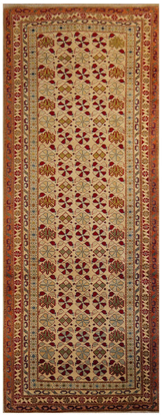 16078-Kazak Hand-Knotted/Handmade Afghan Rug/Carpet Tribal/Nomadic Authentic/ Size: 6'11" x 3'3"