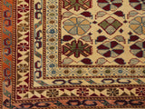 16078-Kazak Hand-Knotted/Handmade Afghan Rug/Carpet Tribal/Nomadic Authentic/ Size: 6'11" x 3'3"