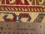 16078-Kazak Hand-Knotted/Handmade Afghan Rug/Carpet Tribal/Nomadic Authentic/ Size: 6'11" x 3'3"