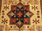 16296-Kazak Hand-Knotted/Handmade Afghan Rug/Carpet Tribal/Nomadic Authentic/ Size: 6'5" x 5'1"