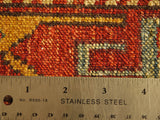 16296-Kazak Hand-Knotted/Handmade Afghan Rug/Carpet Tribal/Nomadic Authentic/ Size: 6'5" x 5'1"