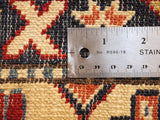 17981-Royal Kazak Hand-Knotted/Handmade Afghan Rug/Carpet Tribal/Nomadic Authentic/ Size: 4’5” x 2’9”