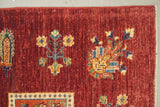 19275-Chobi Ziegler Hand-Knotted/Handmade Afghan Rug/Carpet Tribal/Nomadic Authentic 9'6" x 6'10"