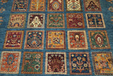 19303-Chobi Ziegler Hand-Knotted/Handmade Afghan Rug/Carpet Tribal/Nomadic Authentic/ Size: 8'3" x 6'0"