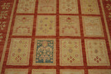 19111-Chobi Ziegler Hand-Knotted/Handmade Afghan Rug/Carpet Tribal/Nomadic Authentic/ Size: 9'3''x 6'11"