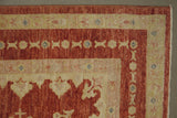 19111-Chobi Ziegler Hand-Knotted/Handmade Afghan Rug/Carpet Tribal/Nomadic Authentic/ Size: 9'3''x 6'11"
