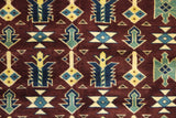 19359-Royal Shirvan Handmade/Hand-knotted Afghan Rug/Carpet Tribal/Nomadic Authentic/ Size: 7'6" x 5'2"