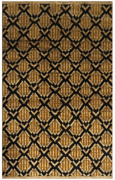 21767-Chobi Ziegler Hand-Knotted/Handmade Afghan Rug/Carpet Modern Authentic/Size: 6'4" x 5'0"