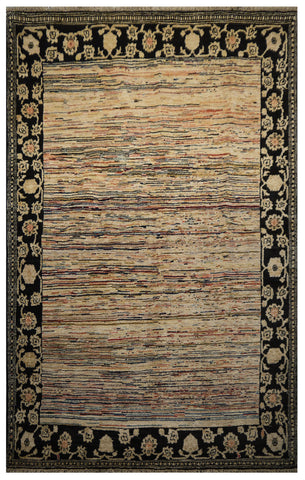 21771 - Chobi Ziegler Hand-Knotted/Handmade Afghan Rug/Carpet Modern Authentic/Size: 6'4" x 4'8"