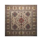 21563-Kazak Hand-Knotted/Handmade Afghan Rug/Carpet Tribal/Nomadic Authentic/ Size: 6'5" x 6'7"