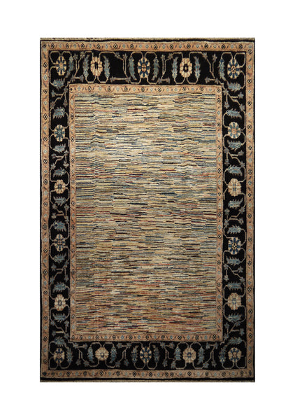21774 - Chobi Ziegler Hand-Knotted/Handmade Afghan Rug/Carpet Modern Authentic/Size: 6'9" x 4'9"