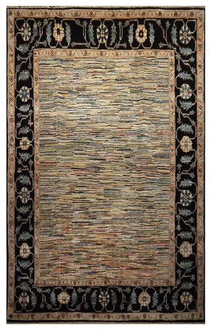 21774 - Chobi Ziegler Hand-Knotted/Handmade Afghan Rug/Carpet Modern Authentic/Size: 6'9" x 4'9"