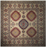 21562-Kazak Hand-Knotted/Handmade Afghan Rug/Carpet Tribal/Nomadic Authentic/ Size: 6'6''x 6'3''