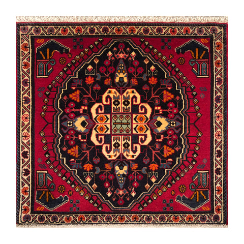 23855-Ghashgai Hand-Knotted/Handmade Persian Rug/Carpet / Tribal/ Nomadic/Authentic/ Size: 2'1" x 2'1"