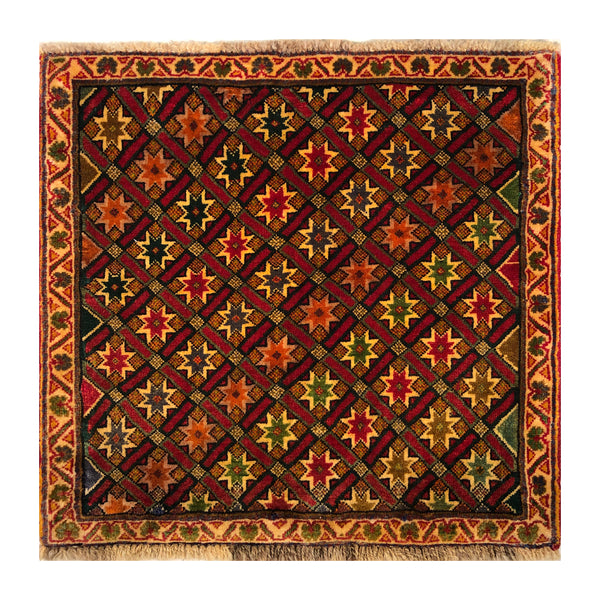 23871-Ghashgai Hand-Knotted/Handmade Persian Rug/Carpet Tribal/ Nomadic/ Authentic/ Size: 2'0" x 2'1"