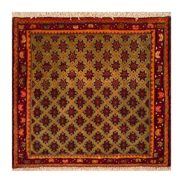 23858-Ghashgai Hand-Knotted/Handmade Persian Rug/Carpet Tribal/ Nomadic/Authentic/ Size: 1'10" x 1'10"
