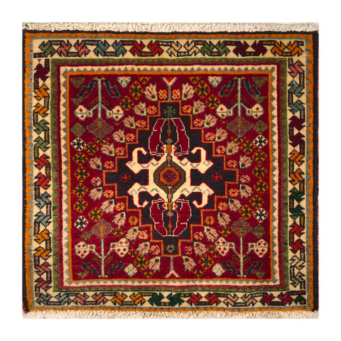 23879-Ghashgai Hand-Knotted/Handmade Persian Rug/Carpet/ Tribal/ Nomadic/Authentic/ Size: 1'11" x 2'0"
