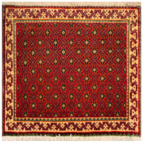 23862-Ghashgai Hand-Knotted/Handmade Persian Rug/Carpet Tribal/ Nomadic/Authentic/ Size: 2'0" x 2'1"