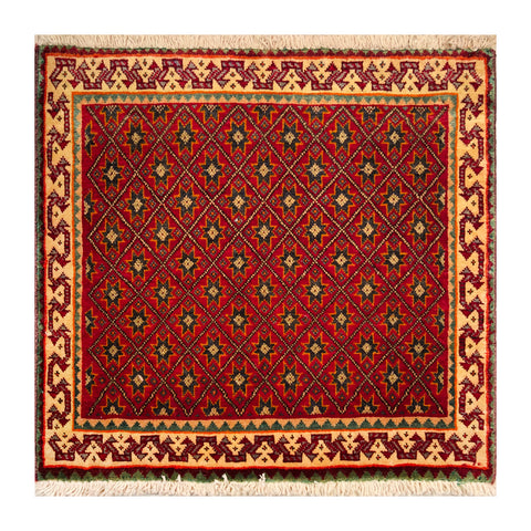23862-Ghashgai Hand-Knotted/Handmade Persian Rug/Carpet Tribal/ Nomadic/Authentic/ Size: 2'0" x 2'1"