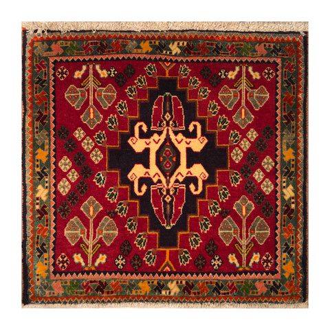23849-Ghashgai Hand-Knotted/Handmade Persian Rug/Carpet Tribal/ Nomadic/Authentic/ Size: 2'0" x 2'1"