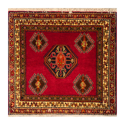 23840-Ghashgai Hand-Knotted/Handmade Persian Rug/Carpet Tribal/ Nomadic/Authentic/ Size: 2'3" x 2'2"