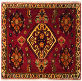 23863-Ghashgai Hand-Knotted/Handmade Persian Rug/Carpet Tribal/ Nomadic/Authentic/ Size: 2'2" x 2'2"