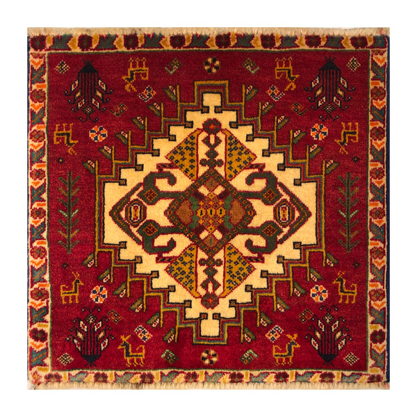 23835-Ghashgai Hand-Knotted/Handmade Persian Rug/Carpet Tribal/ Nomadic/ Authentic/ Size: 1'9" x 1'10"
