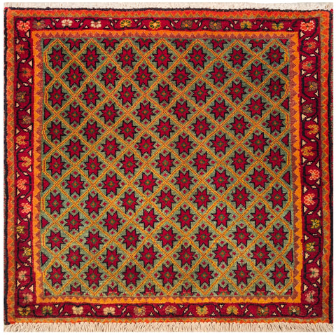 23874-Ghashgai Hand-Knotted/Handmade Persian Rug/Carpet / Tribal/ Nomadic/Authentic/ Size: 1'11" x 2'0"