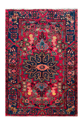 24325-Hamadan Hand-Knotted/Handmade Persian Rug/Carpet Tribal Authentic/ Size: 7'1" x 4'3"