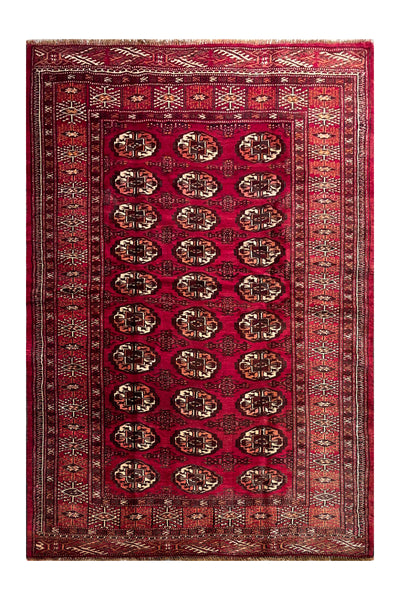 24349-Turkmen Hand-Knotted/Handmade Persian Rug/Carpet Traditional/ Authentic/Size: 6'8" x 4'11"